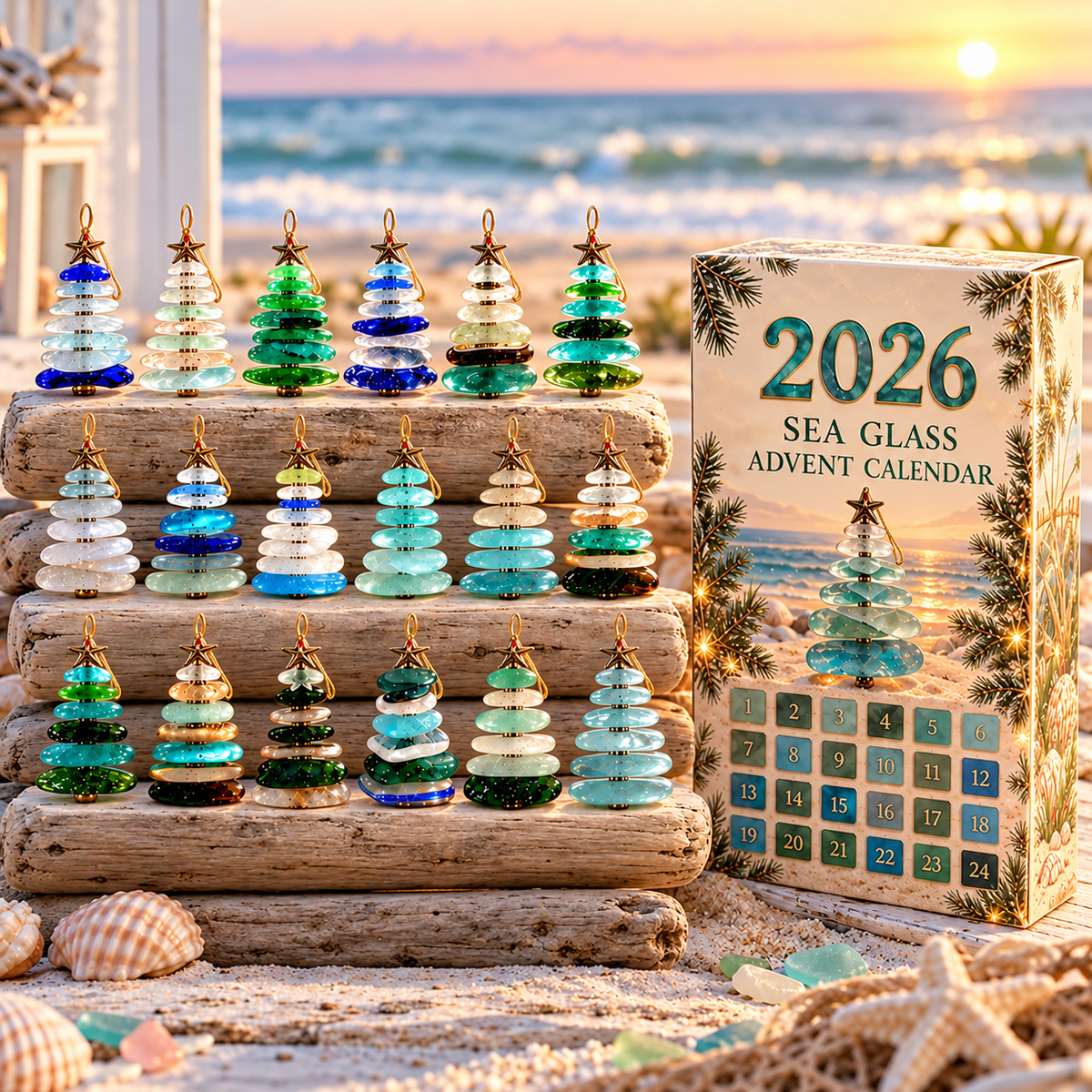 🎄Sea Glass Advent Calendar-🌊Shaped by Sea Nature & Crafted by Hand