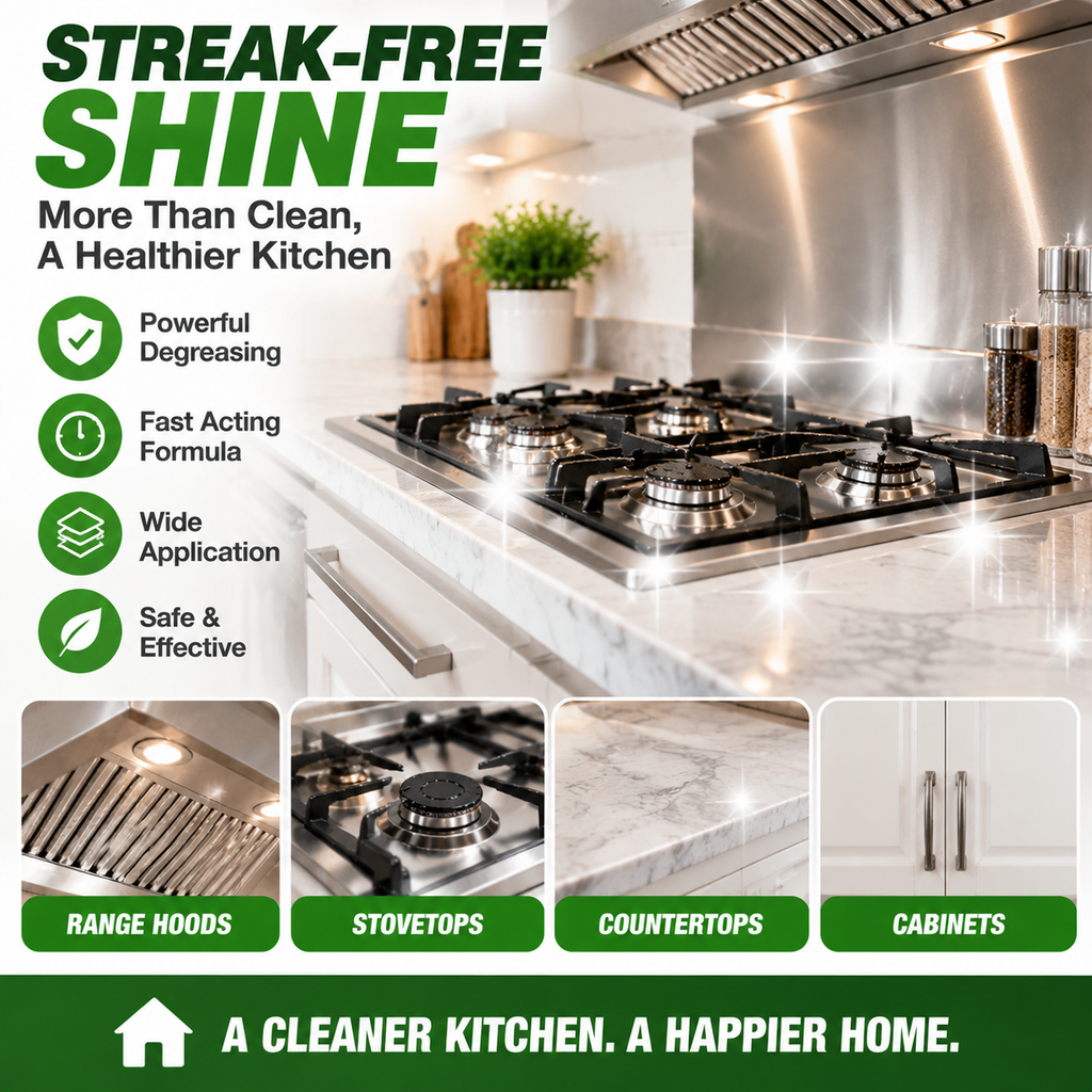 Kitchen Degreaser Spray – Heavy-Duty Grease Remover for Stoves, Ovens & Cabinets