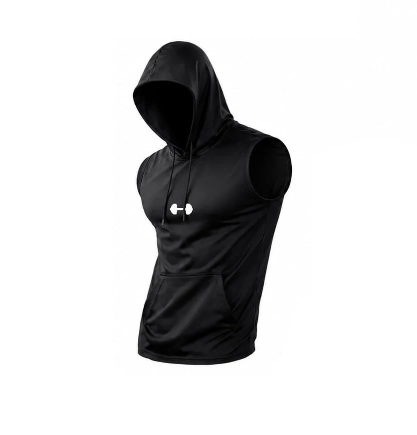 Men's Quick-Dry Hooded Sleeveless Tank Top – Lightweight Athletic Workout Shirt