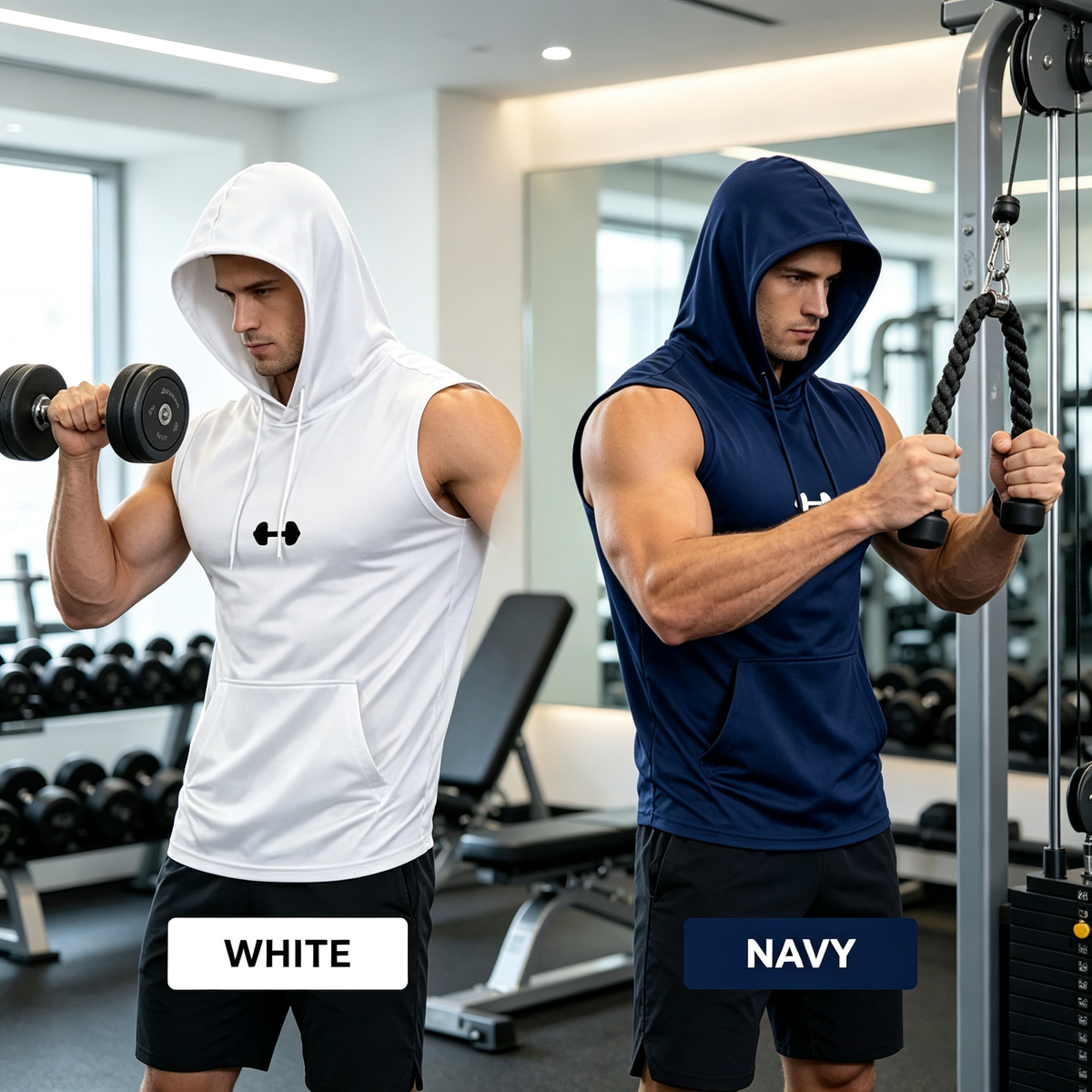 Men's Quick-Dry Hooded Sleeveless Tank Top – Lightweight Athletic Workout Shirt