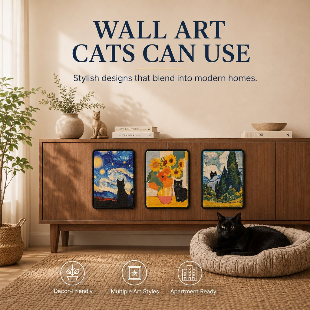🐱 Decorative Wall Art Cat Scratcher – Stylish 2-in-1 Cat Scratch Board