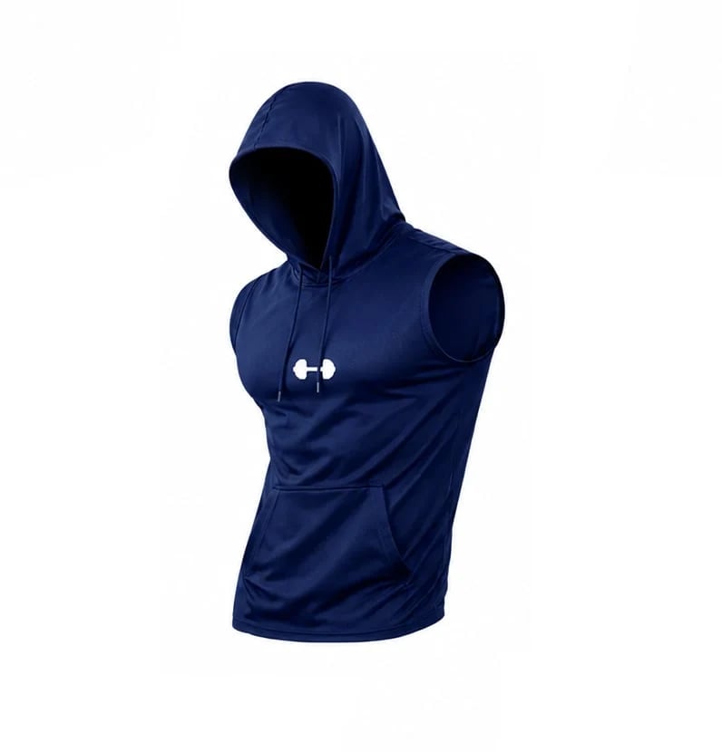Men's Quick-Dry Hooded Sleeveless Tank Top – Lightweight Athletic Workout Shirt